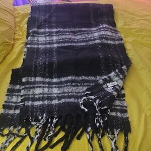 Banana Republic Black and White Plaid Scarf